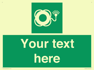 Custom sign safe condition Lifebuoy with light